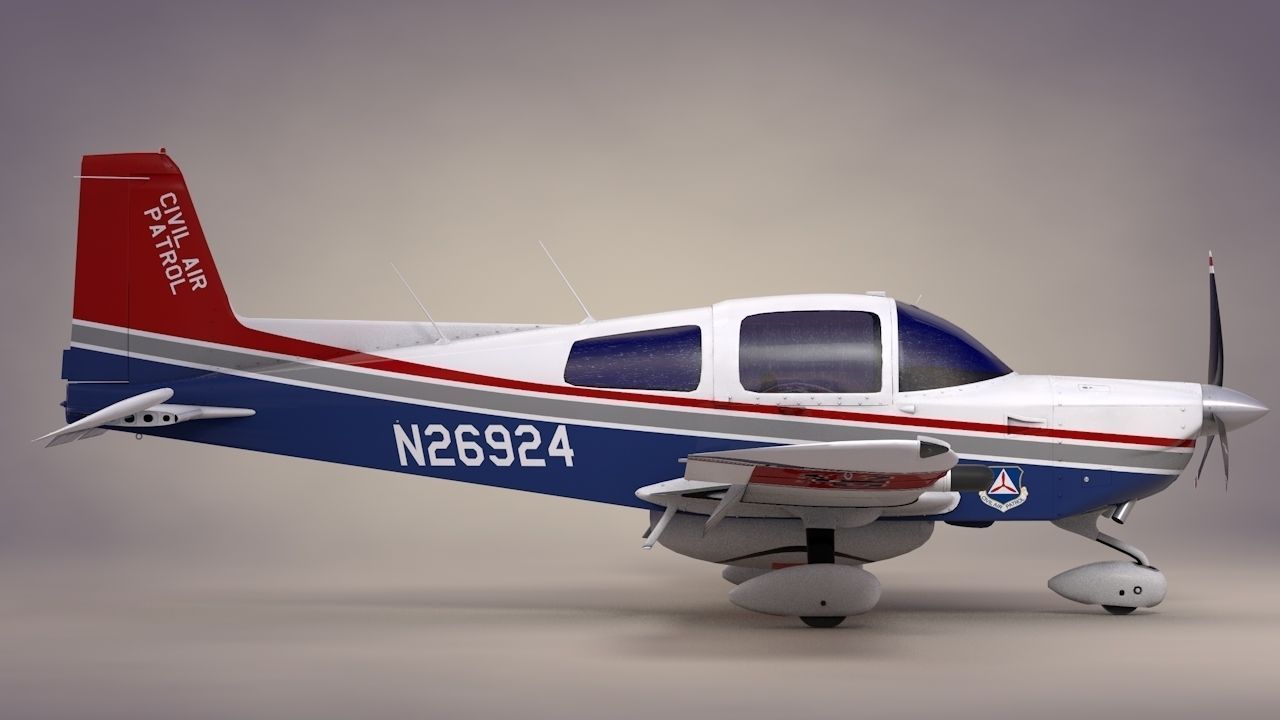 Civil Air Patrol Grumman Cheetah Low-poly 3D model_6