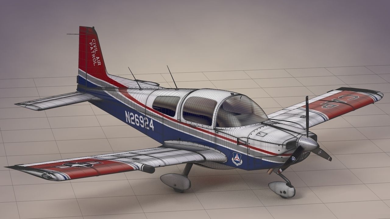 Civil Air Patrol Grumman Cheetah Low-poly 3D model_2