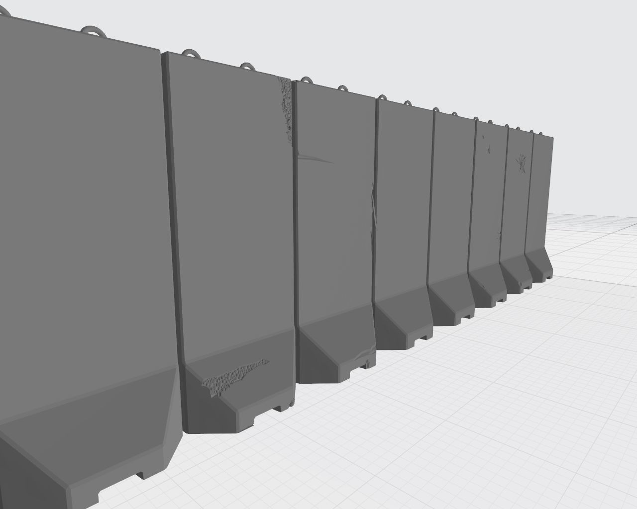 Force Protection  HESCO bastion barrier T-Wall K-Rail 3D print model_10