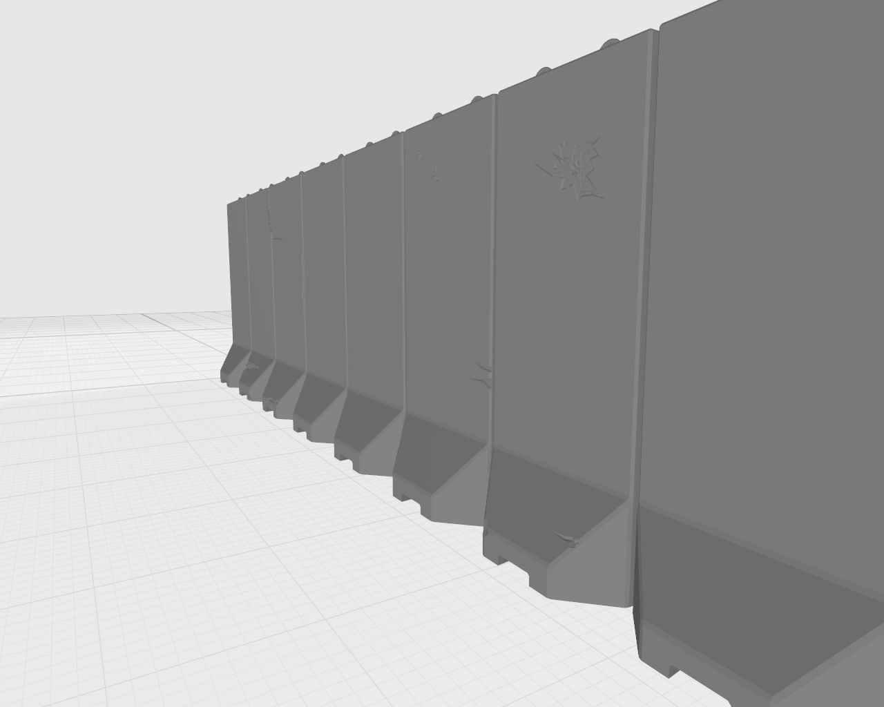 Force Protection  HESCO bastion barrier T-Wall K-Rail 3D print model_11