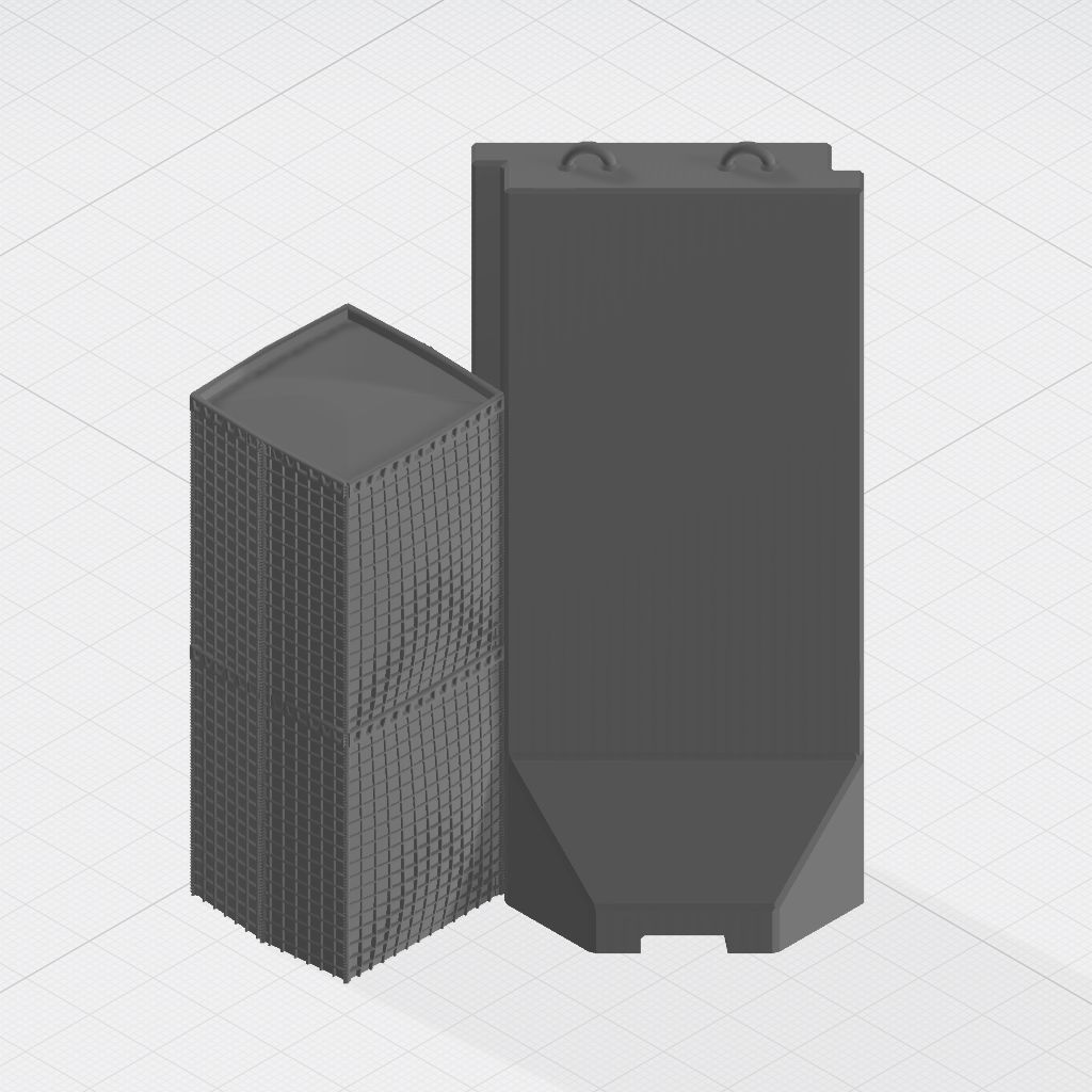 Force Protection  HESCO bastion barrier T-Wall K-Rail 3D print model_14