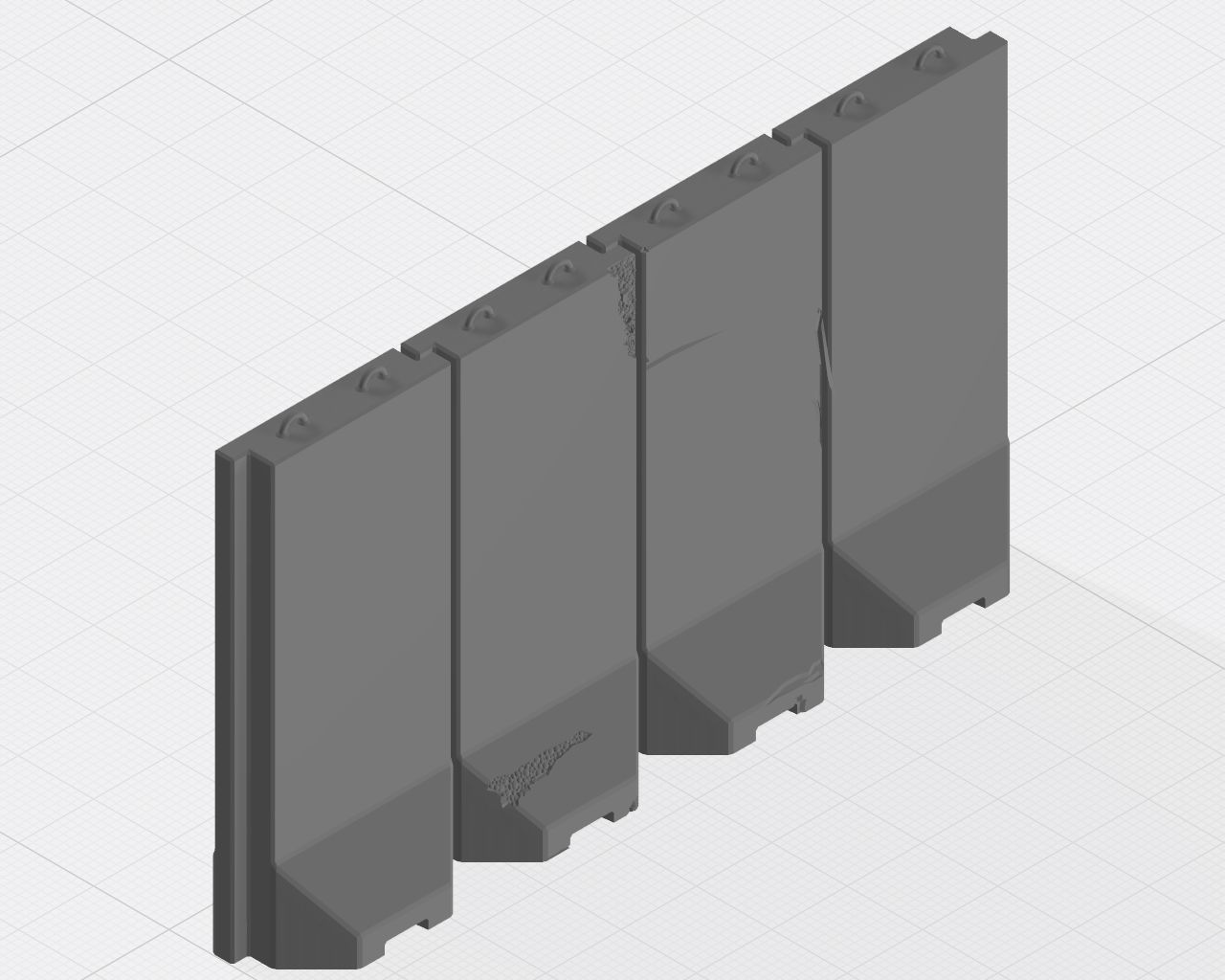Force Protection  HESCO bastion barrier T-Wall K-Rail 3D print model_8