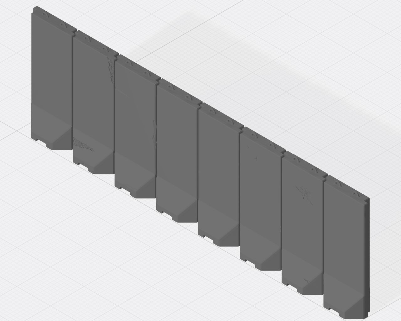 Force Protection  HESCO bastion barrier T-Wall K-Rail 3D print model_9