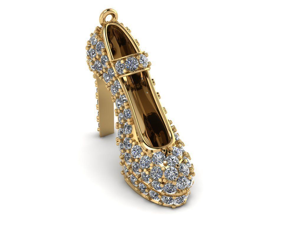 High Heal Shoe Pendant  Free 3D model_4
