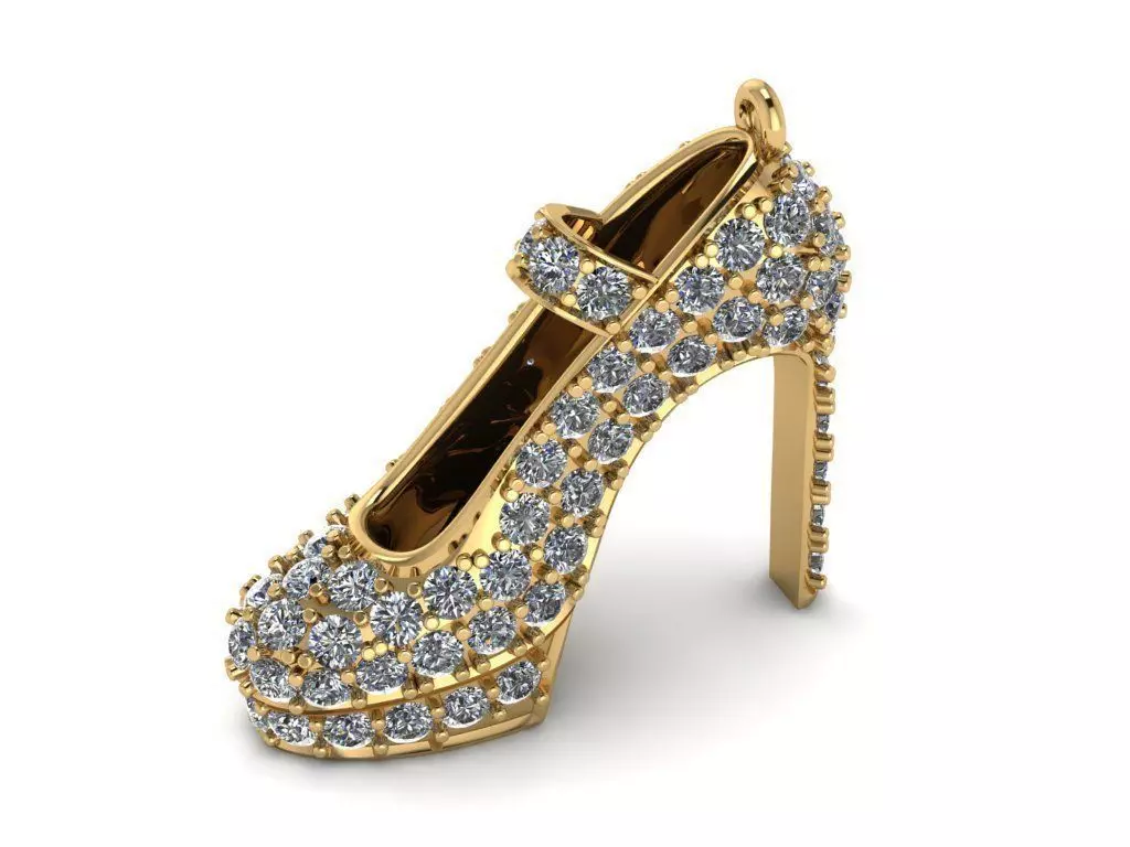 High Heal Shoe Pendant  Free 3D model_0