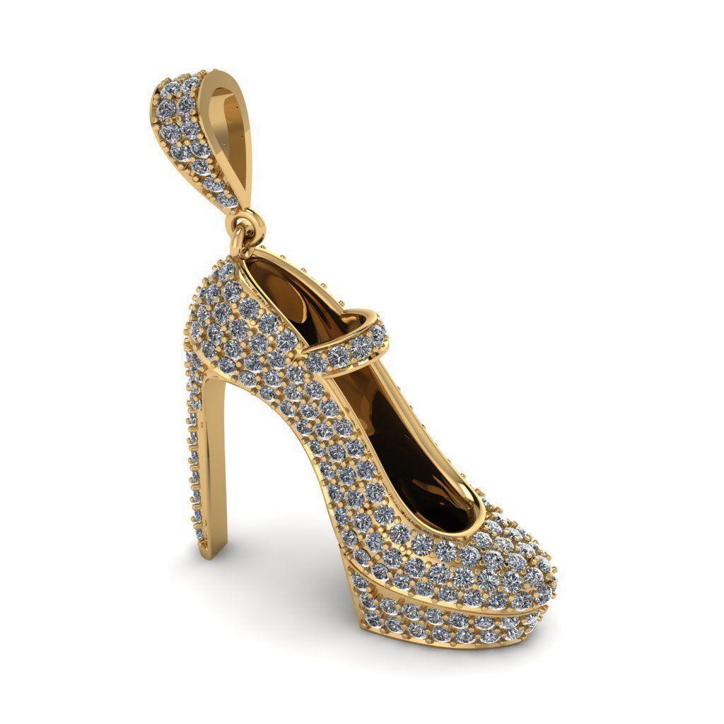 High Heal Shoe Pendant  Free 3D model_6