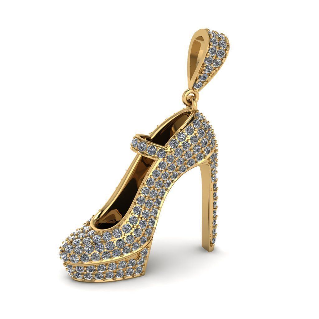 High Heal Shoe Pendant  Free 3D model_2