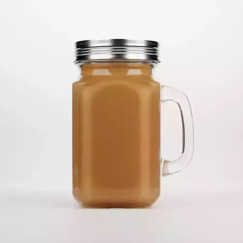 Mason jar of fresh butter on white background