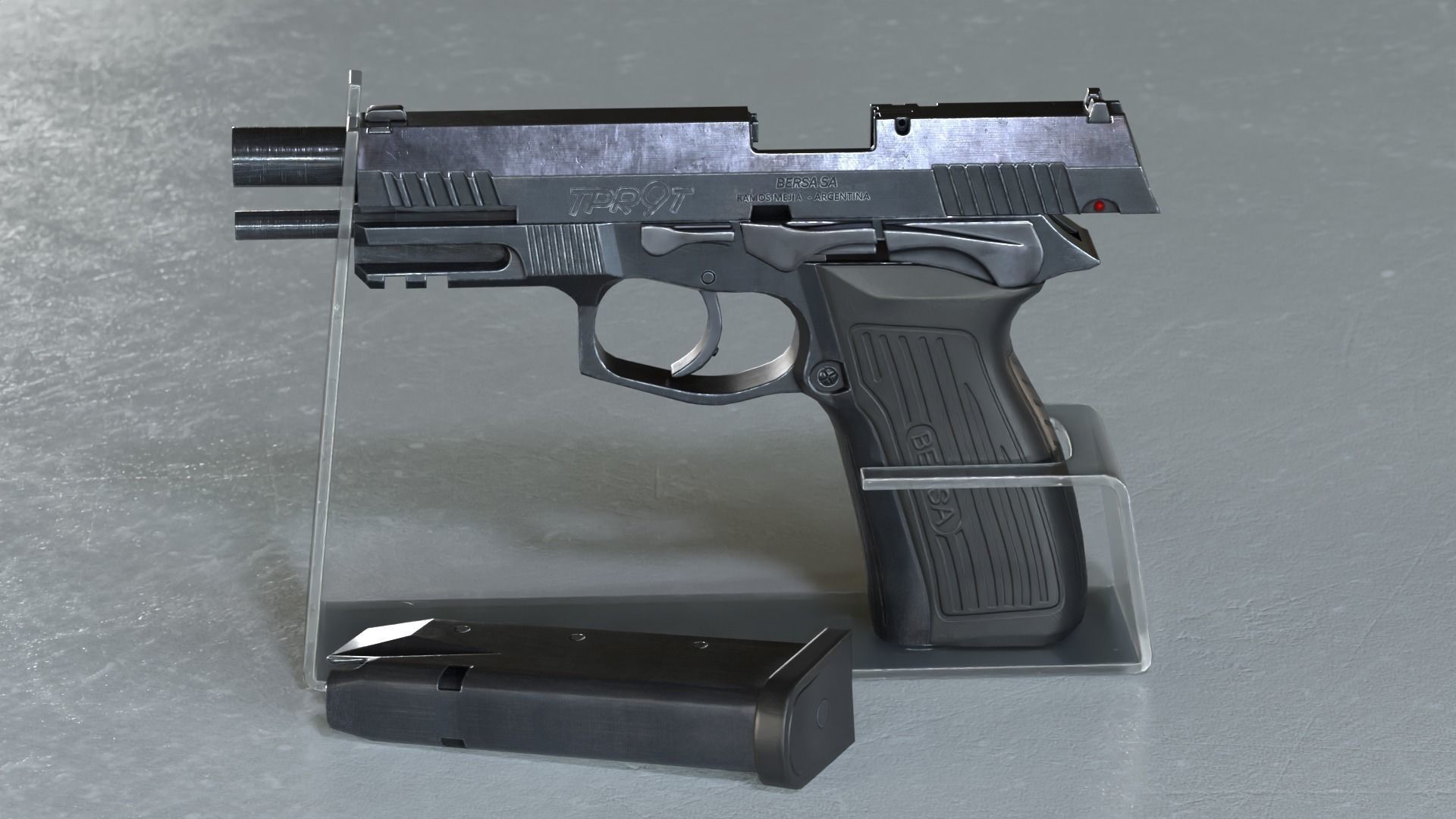 BersaTPR9 Pistol - Game model Low-poly 3D model_4