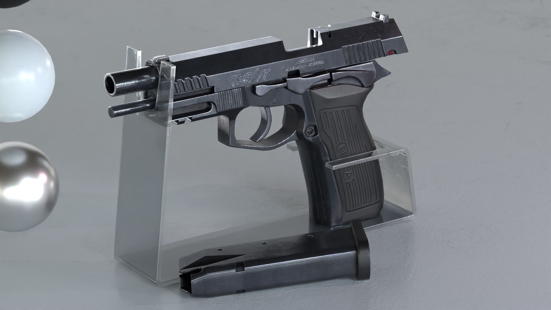 BersaTPR9 Pistol - Game model Low-poly 3D model_3