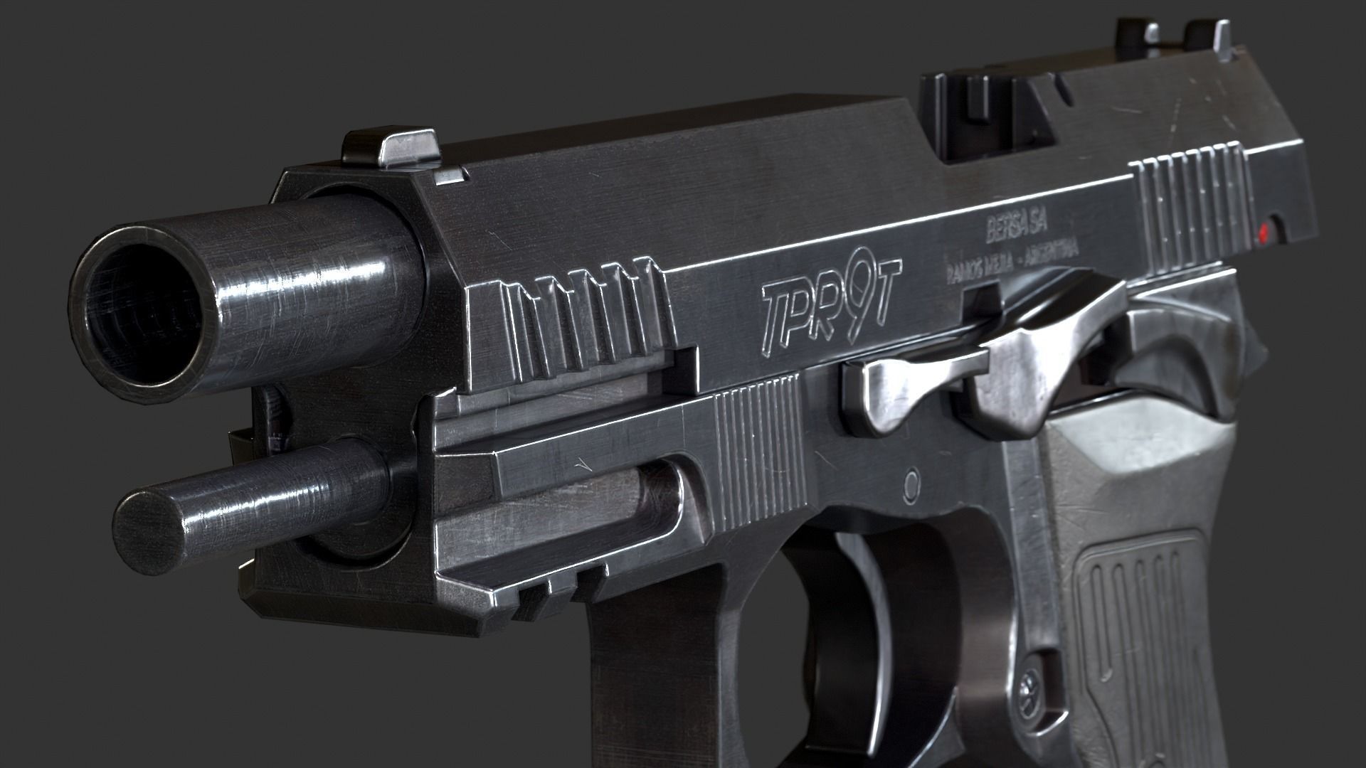 BersaTPR9 Pistol - Game model Low-poly 3D model_5