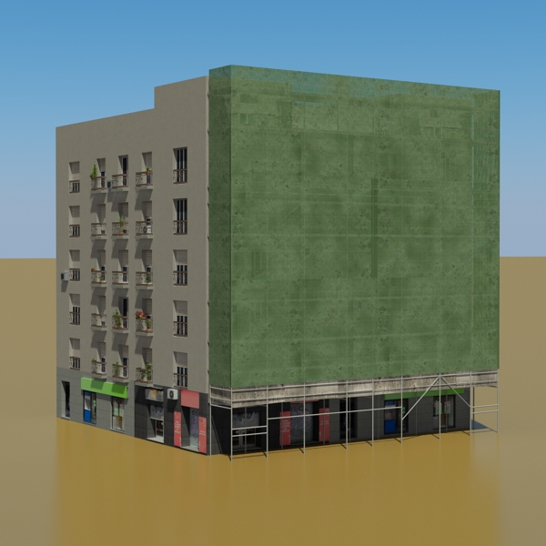 Building Collection 25-28 Low-poly 3D model_36