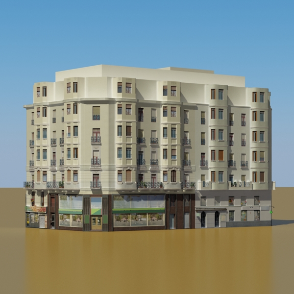 Building Collection 25-28 Low-poly 3D model_5