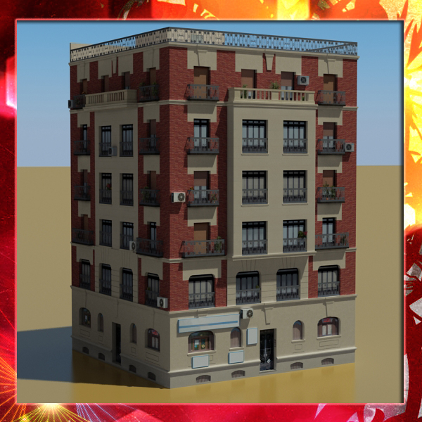 Building Collection 25-28 Low-poly 3D model_54