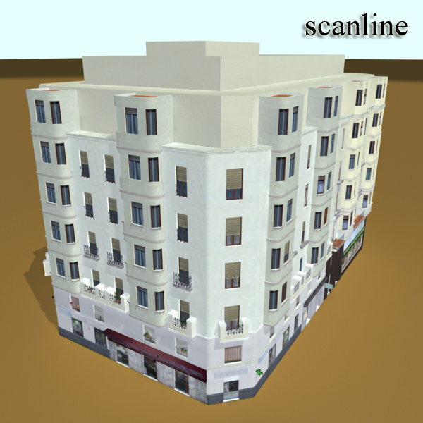 Building Collection 25-28 Low-poly 3D model_16