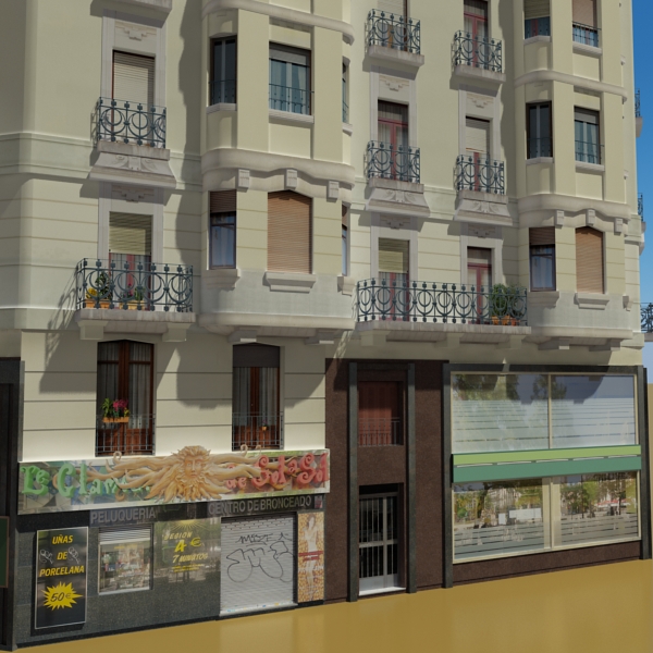 Building Collection 25-28 Low-poly 3D model_8
