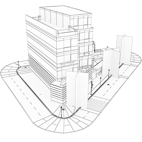 Building Collection 25-28 Low-poly 3D model_32