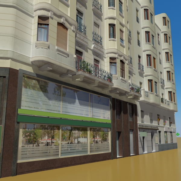 Building Collection 25-28 Low-poly 3D model_9