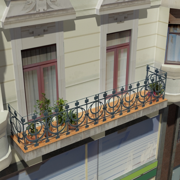 Building Collection 25-28 Low-poly 3D model_13