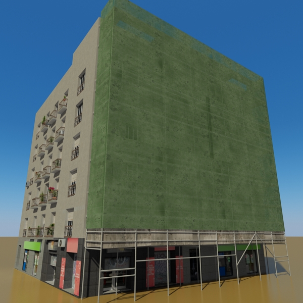 Building Collection 25-28 Low-poly 3D model_39