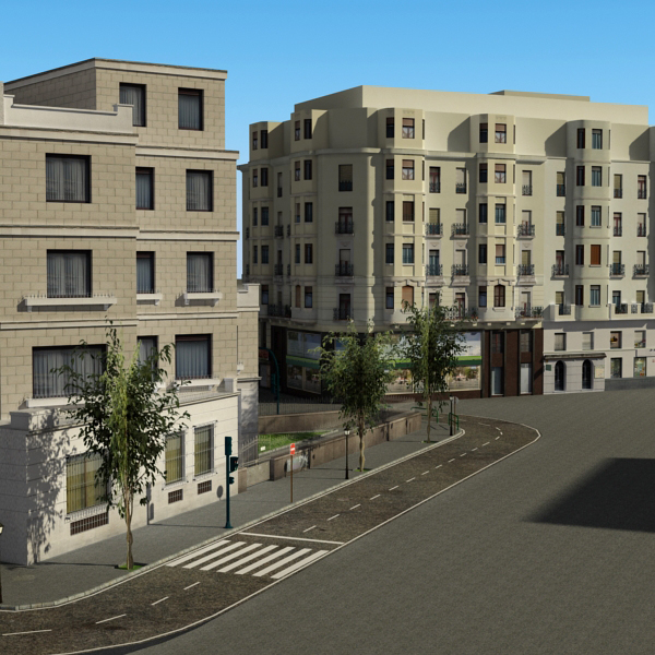 Building Collection 25-28 Low-poly 3D model_3