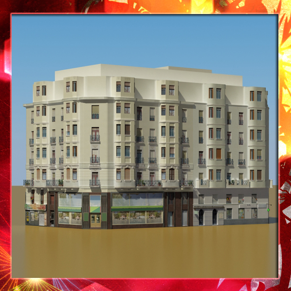 Building Collection 25-28 Low-poly 3D model_4
