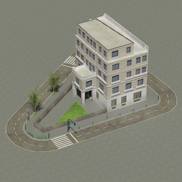 Building Collection 25-28 Low-poly 3D model_22