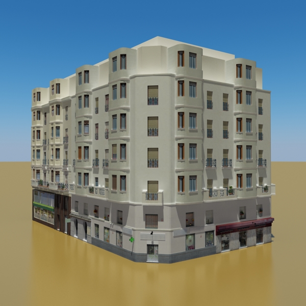 Building Collection 25-28 Low-poly 3D model_6