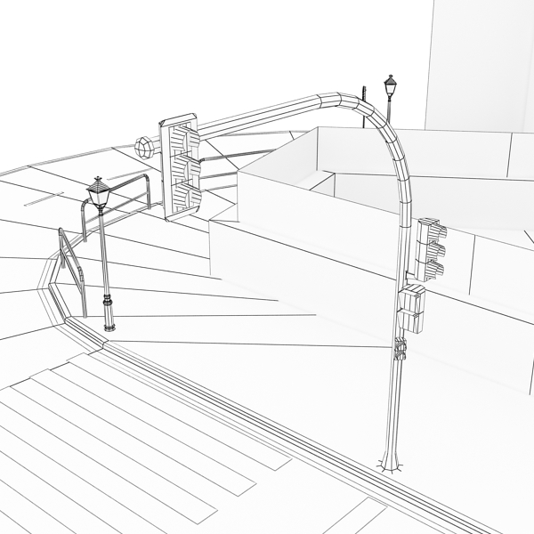 Building Collection 25-28 Low-poly 3D model_34