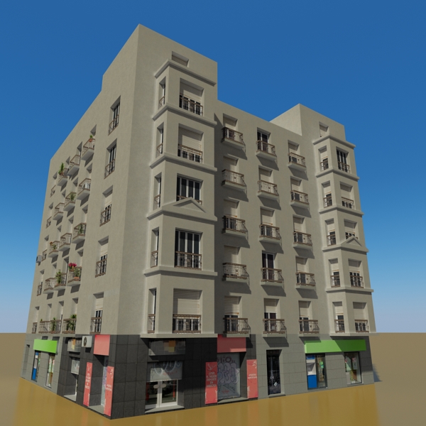 Building Collection 25-28 Low-poly 3D model_40