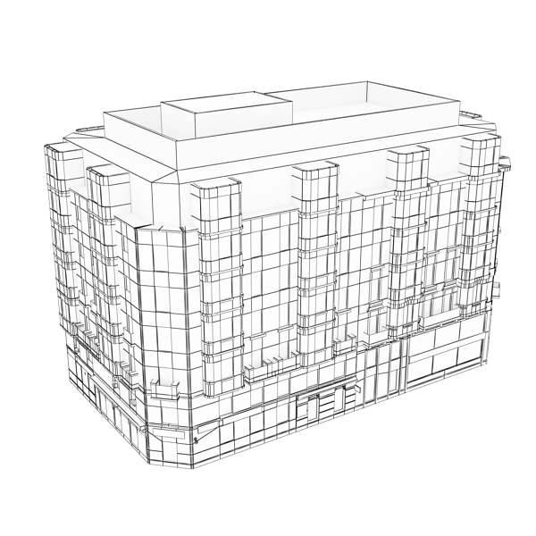 Building Collection 25-28 Low-poly 3D model_17
