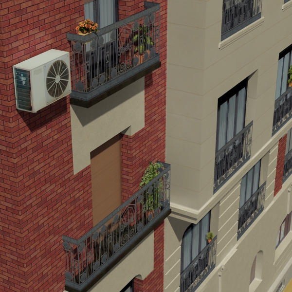 Building Collection 25-28 Low-poly 3D model_60