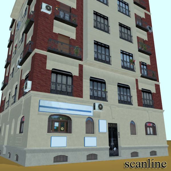 Building Collection 25-28 Low-poly 3D model_64