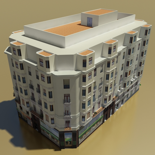 Building Collection 25-28 Low-poly 3D model_7