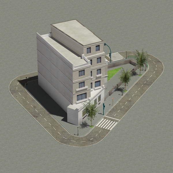 Building Collection 25-28 Low-poly 3D model_23