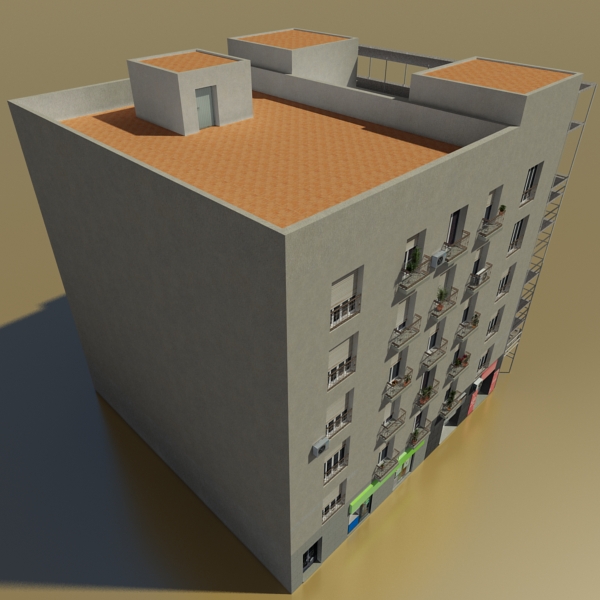 Building Collection 25-28 Low-poly 3D model_44