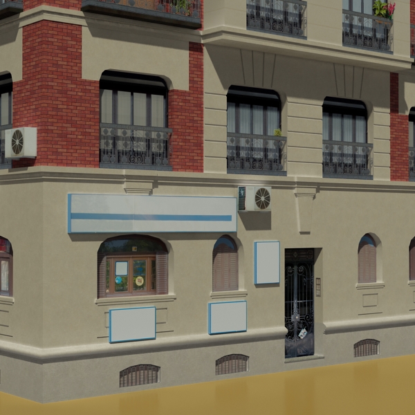 Building Collection 25-28 Low-poly 3D model_59