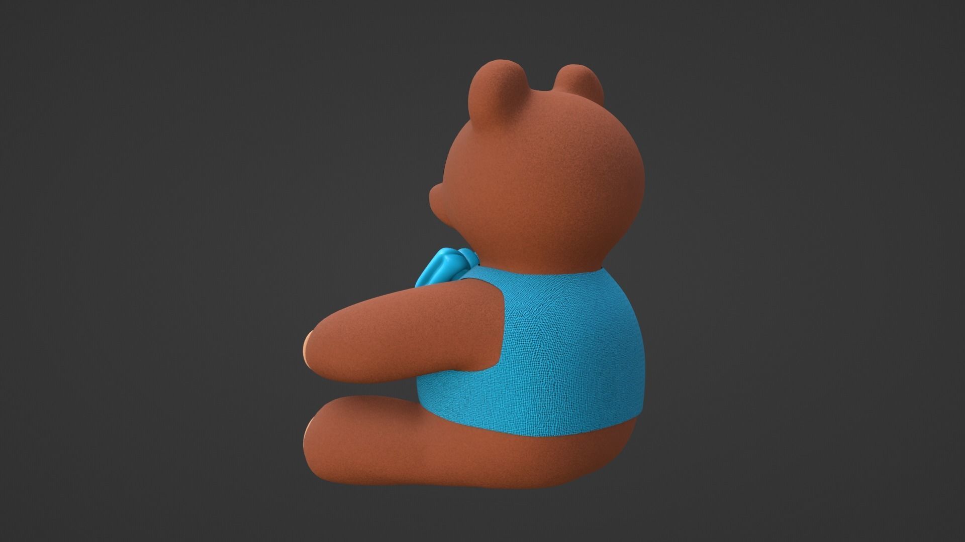 Teddy Bear Toy Brown Stuffed 3D model_24