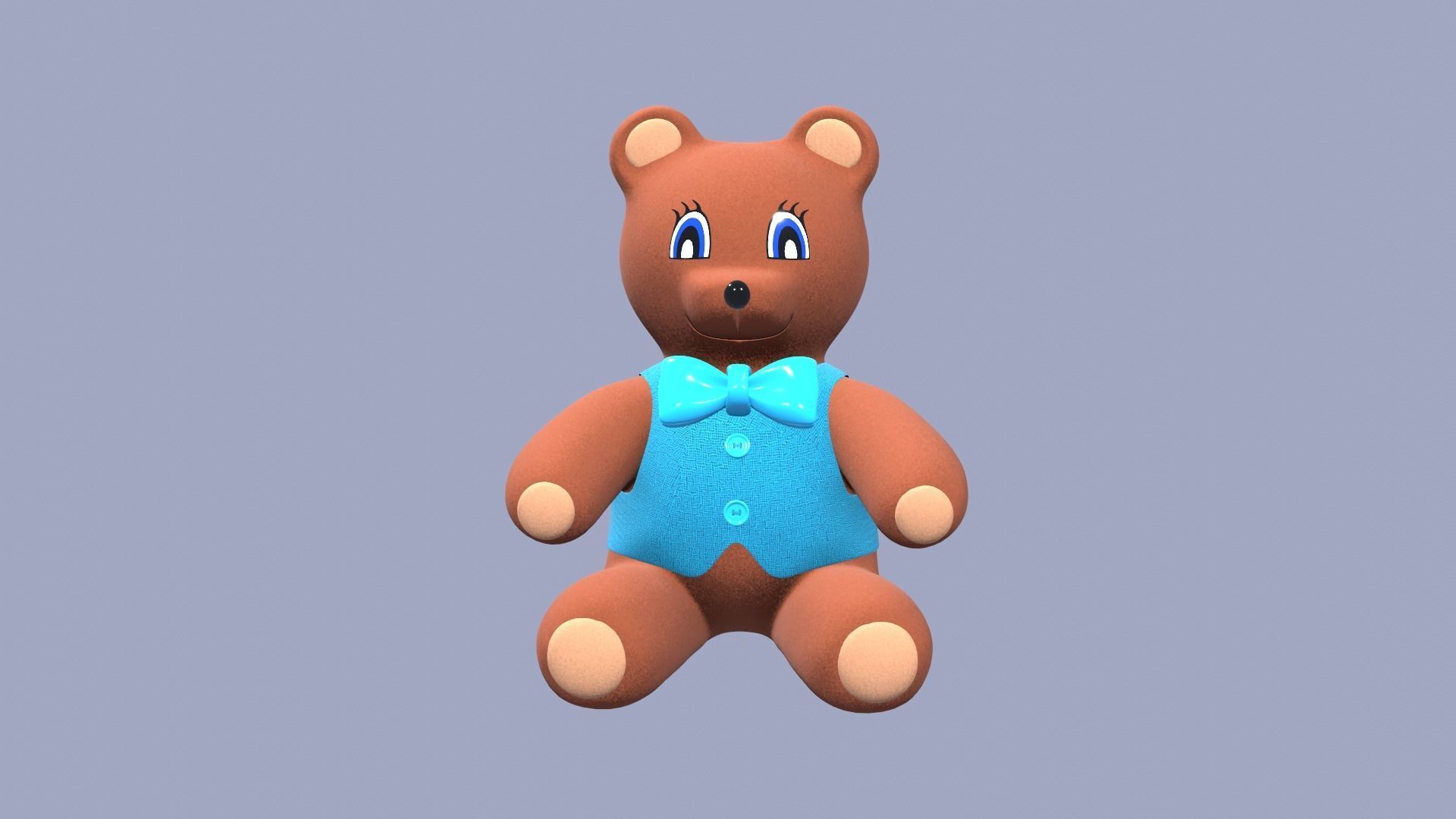 Teddy Bear Toy Brown Stuffed 3D model_6