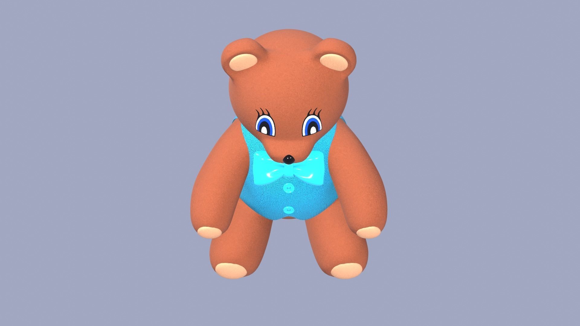 Teddy Bear Toy Brown Stuffed 3D model_19