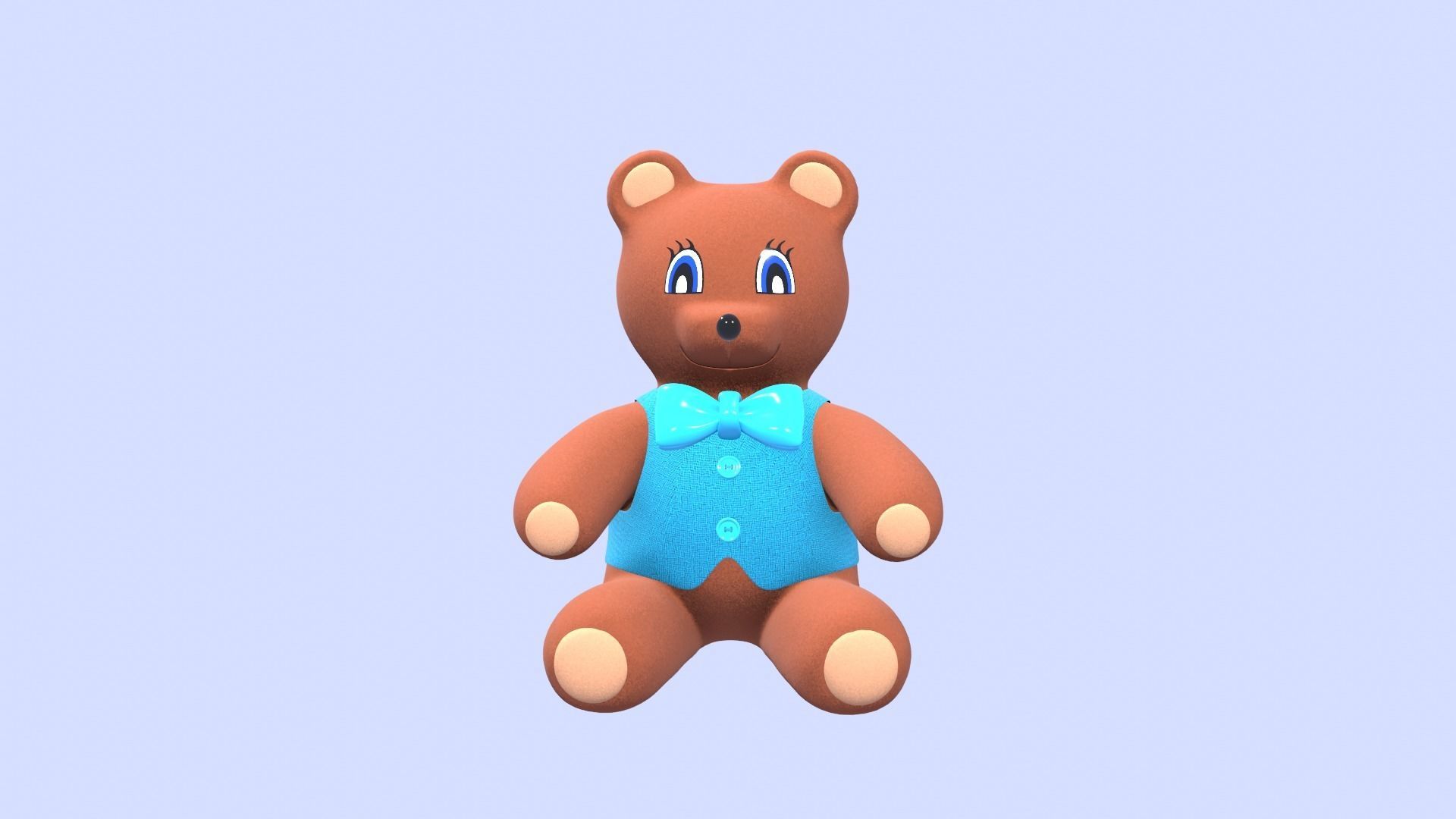 Teddy Bear Toy Brown Stuffed 3D model_30