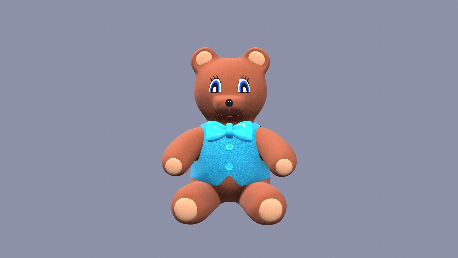 Teddy Bear Toy Brown Stuffed 3D model_31