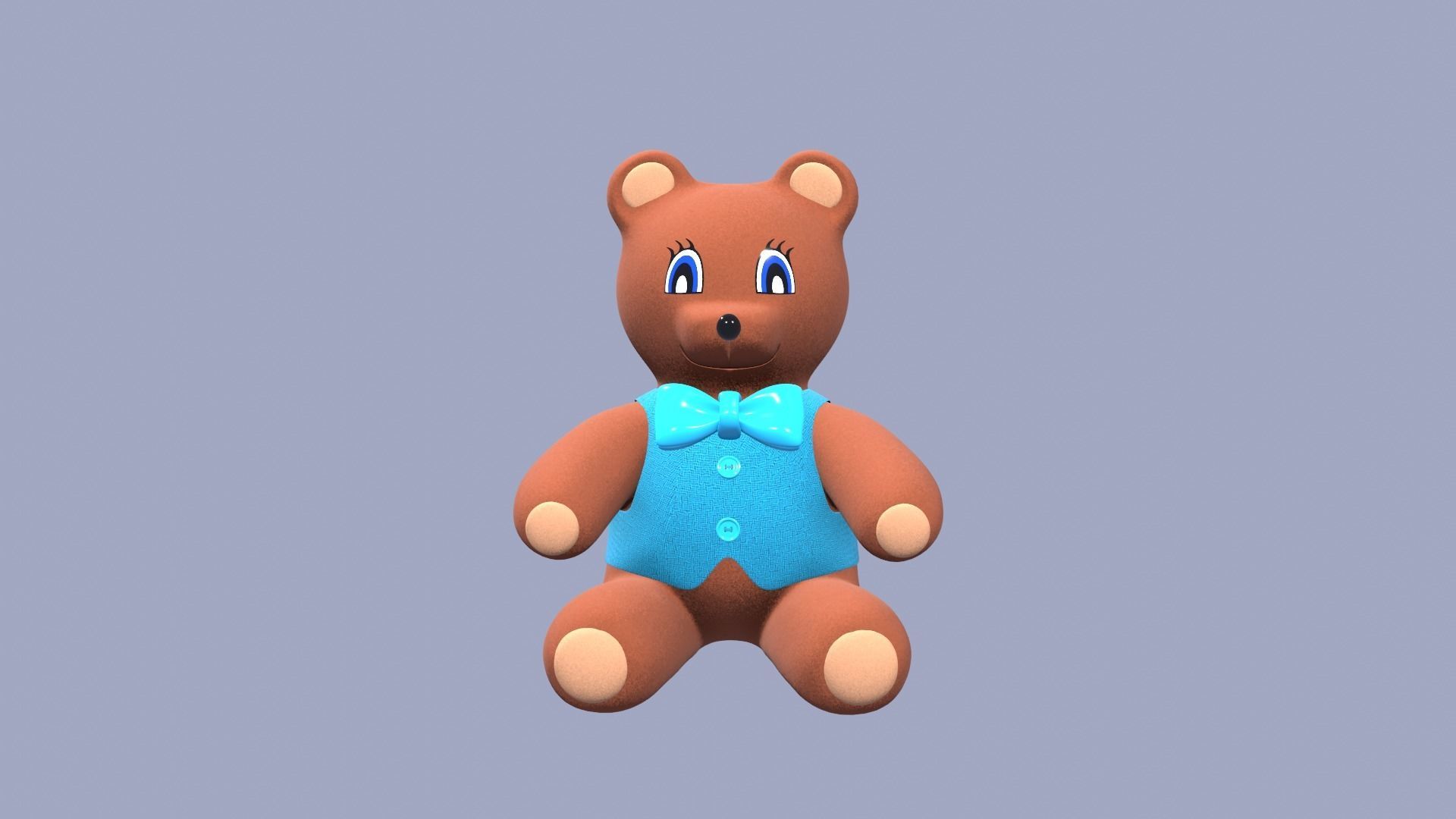 Teddy Bear Toy Brown Stuffed 3D model_29