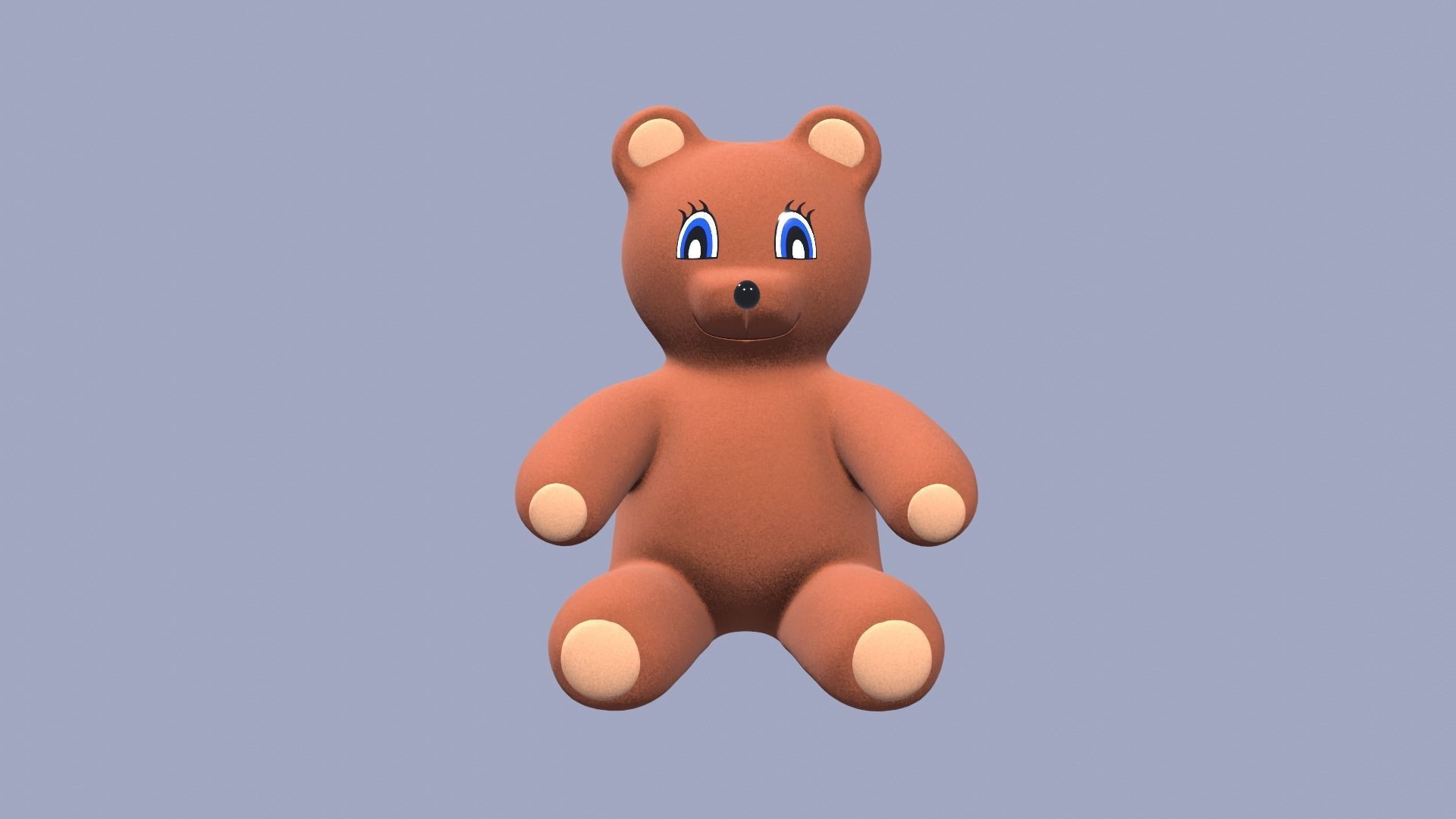 Teddy Bear Toy Brown Stuffed 3D model_8