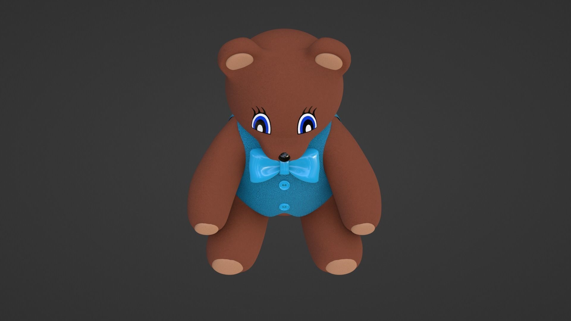 Teddy Bear Toy Brown Stuffed 3D model_18