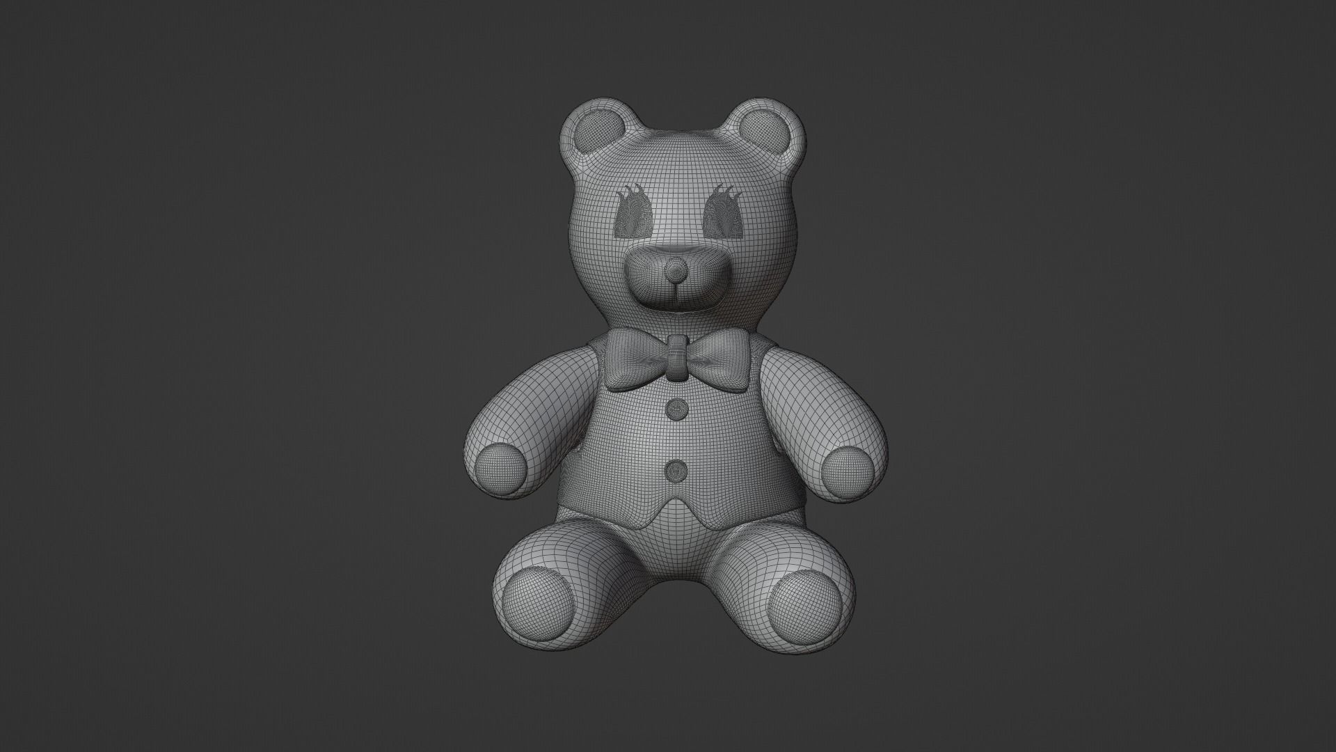Teddy Bear Toy Brown Stuffed 3D model_4