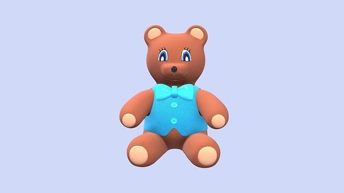 Teddy Bear Toy Brown Stuffed 3D model