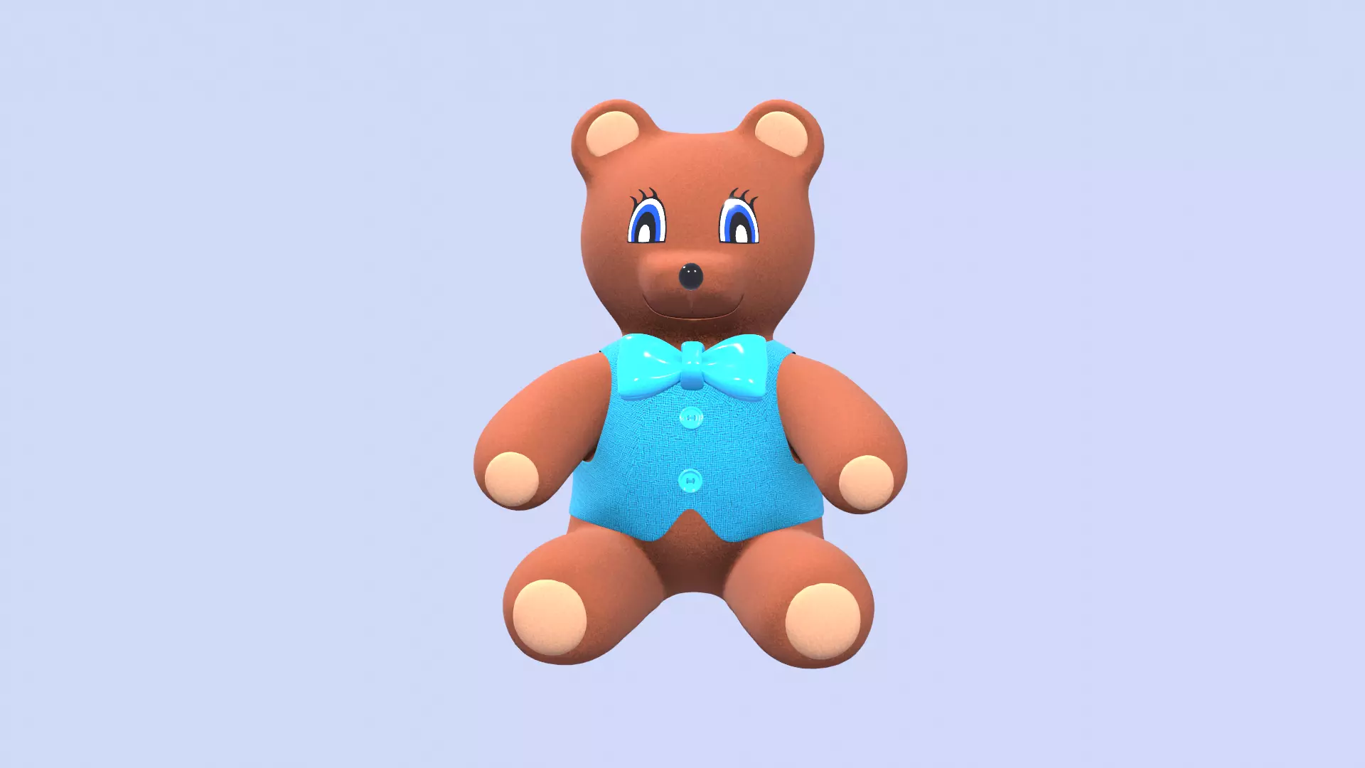 Teddy Bear Toy Brown Stuffed 3D model_0