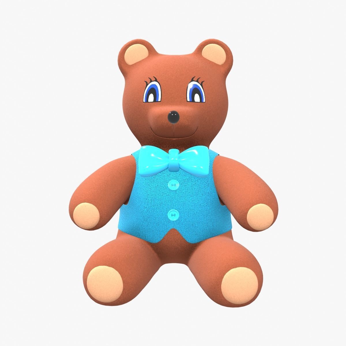 Teddy Bear Toy Brown Stuffed 3D model_2
