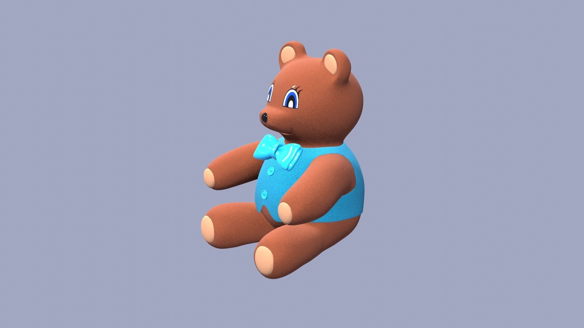 Teddy Bear Toy Brown Stuffed 3D model_15